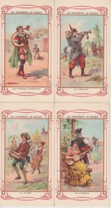 People with MUSIC INSTUMENTS 18 Small Size Litho Postcards pre-1920 (L5162)