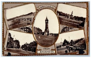 Lincolnshire England Postcard Greetings from Skegness 1926 Multiview Posted