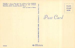 CORPUS CHRISTI, TX Texas   YACHT CLUB  Sailboats~L Head  c1960's Chrome Postcard