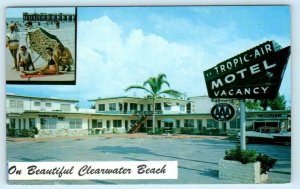 CLEARWATER BEACH, Florida FL~ Roadside TROPIC-AIR MOTEL ca 1960s Postcard