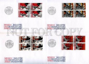 440699 Liechtenstein 1984 FDC industry people professions Red Cross block stamps