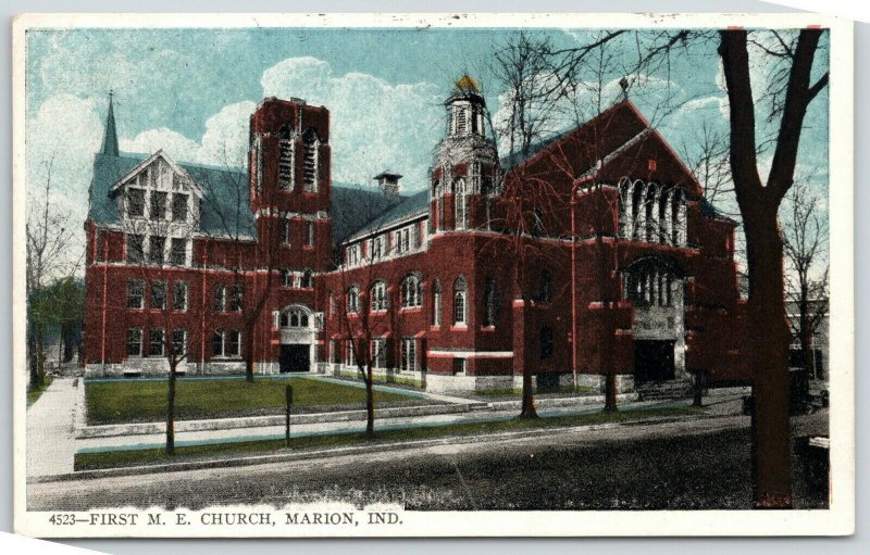 Marion Indiana~First United Methodist Episcopal Church~Tower and Cupola 1925 PC 