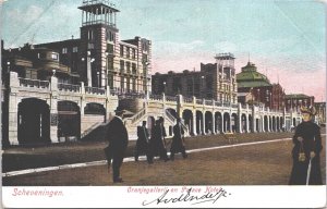 Netherlands Scheveningen Oranjegalerij en Palace Hotel Vintage Postcard 09.39