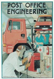 Post Office Engineering Royal Mail Advertising Poster Postcard
