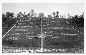 RPPC TEN COMMANDMENTS MOUNTAIN CHEROKEE NORTH CAROLINA REAL PHOTO POSTCARD