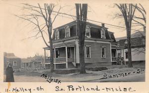 South Portland ME Robinson Street Pleasantdale real photo postcard