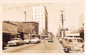 Coos Bay Oregon Street Scene Drug Store Real Photo Postcard AA12986