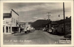 Oakridge Oregon OR First St. Dotson Real Photo Postcard