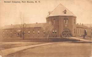 Fort Slocum New York Second Company Street View Antique Postcard K36376 