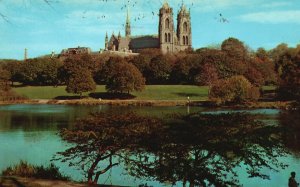 Vintage Postcard Lake Branch Brook Park Sacred Heart Cathedral Newark New Jersey