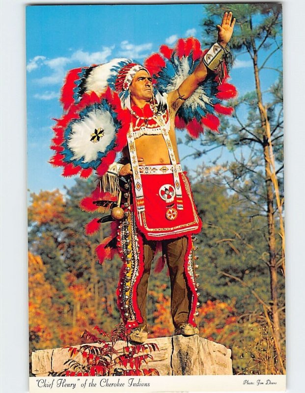 Postcard Chief Henry Of The Cherokee American Indians, Cherokee, N. C.