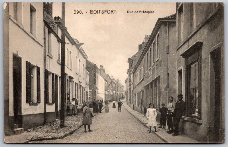 Vtg Boitsfort Belgium Rue de l'Hospice Street View 1910s Postcard