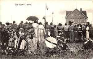 Native American   SIOUX INDIAN DANCE   1907 Vintage A.Y. & Co. B&W Postcard