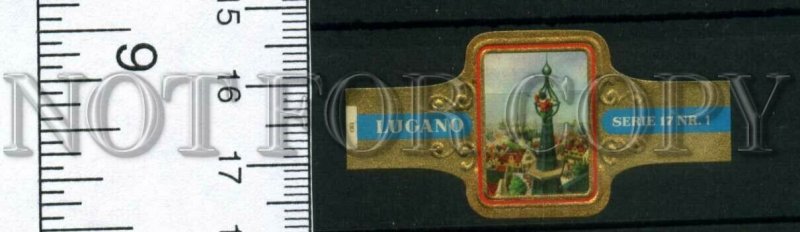 500042 SWITZERLAND LUGANO Vintage embossed cigar label