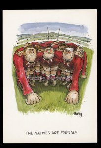 BES016 - Wales Rugby Team - The Natives are Friendly - comic postcard by Besley