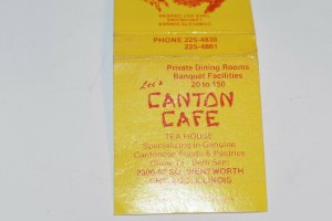 Lee's Canton Cafe 2300-02 So. Wentworth Chicago Illinois 20 Strike Matchbook