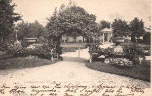 Vintage Postcard 1901 Entrance Arch of Roses Flowers Rand Park Keokuk Iowa IA