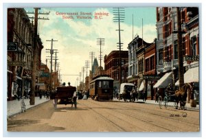 1915 Restaurants, Dentist, Government St. Victoria BC Canada Posted Postcard 