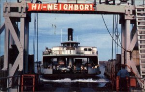 Newport Rhode Island RI Jamestown Car Ferry Vintage Postcard