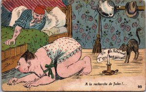 A La Recherche de Jules! Comic Vintage Postcard C181