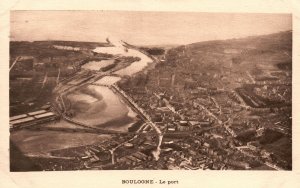 Vintage Postcard 1910's Sea Port at the Mouth of River Liane Boulogne France FR