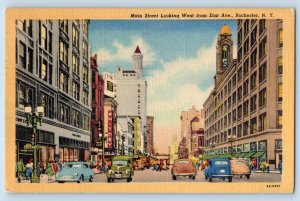 Rochester New York NY Postcard Main Street Looking West From East Avenue 1951