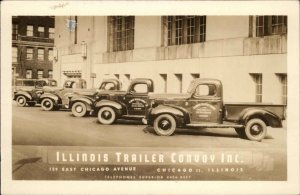 Chicago Illinois IL Trucks ILL Trailer Convoy Inc c1940s Real Photo Postcard