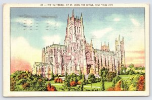 Cathedral of St John the Divine New York City Postcard c1941  P2