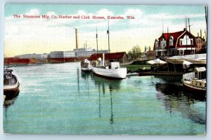 c1910's Simmons Manufacturing Co. Harbor & Club House Kenosha Wisconsin Postcard