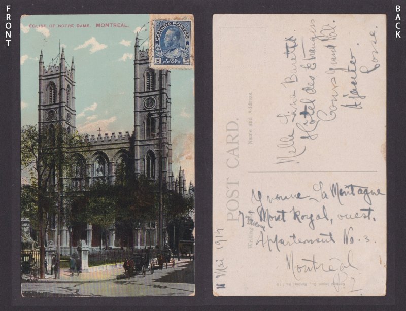 Postcard, CANADA, Montreal, Notre-Dame Basilica