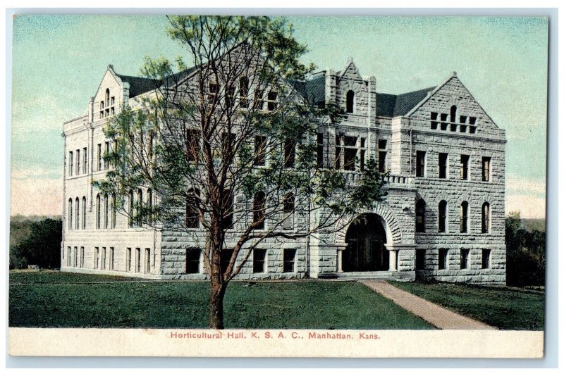 c1910 Horticultural Hall Exterior K.S.A.C. Manhattan Kansas KS Unposted Postcard