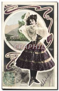 Old Postcard Theater Woman Chavita Interlaken Switzerland View from the Hoheweg