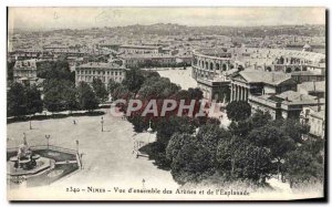 Old Postcard Nimes View D & # 39Ensemble Des Arenes And I & # 39Esplanade