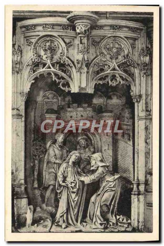 Postcard Ancient Church Of Brou Visitation Fragment Of Altarpiece