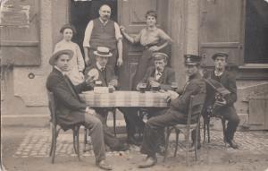 Basel Haschenbier beerhouse saloon bartender barman cards player fidler wind box