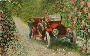 Canon City Colorado Automobile Blow out Romance 1914 #16 Postcard 21-6719
