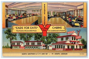 Peacock Lounge St. Joseph Missouri MO, Restaurant Cabins Multiview Postcard