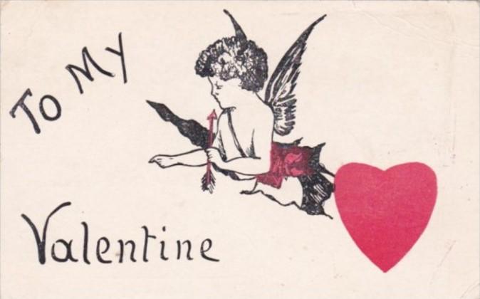 Valentine's Day Cupid and Red Heart