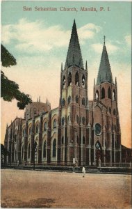 PC PHILIPPINES, SAN SEBASTIAN CHURCH, MANILA, Vintage Postcard (b39162)