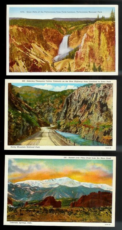 USA (31) Diff Western Scenery Yellowstone unused c1920-1940