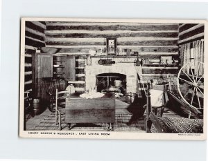 Postcard East Living Room, Henry Onstot's Residence, New Salem, Illinois