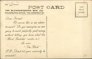 Blickensderfer Mfg Philadelphia Blick Portable Writer TYPEWRITER Postcard G19