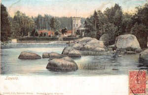 Russia Vyborg Lawola Lake Rocks vintage postcard