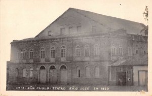 Sao Jose Brazil Sao Paulo Teatro Theatre Real Photo Vintage Postcard AA19256