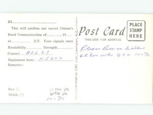 Pre-1980 RADIO CARD - CB HAM OR QSL Chesapeake Virginia VA AH0481