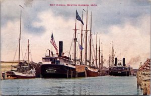 Postcard Ship Canal in Benton Harbor, Michigan