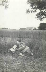 France patriotic military Red Cross sanitary soldier photo postcard