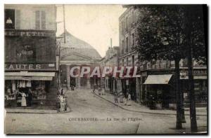 Old Postcard Courbevoie Rue de L Eglise