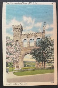 Vintage Postcard 1930-1945 War Correspondents' Arch, US 40, Boonsboro, Maryland