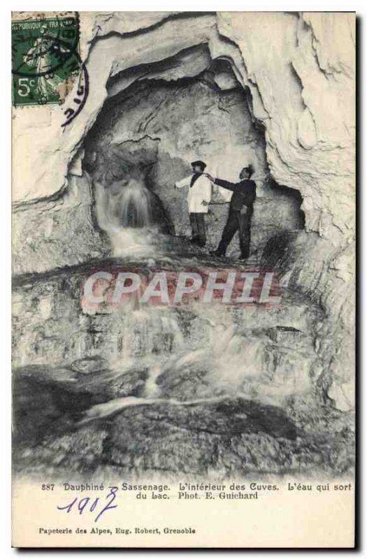 Old Postcard Dauphine Interior Sassenage tanks the water coming out of the lake